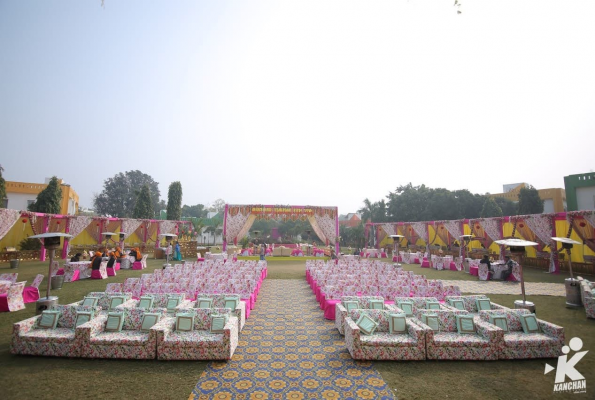 Lawn at Meera Madhav Resort