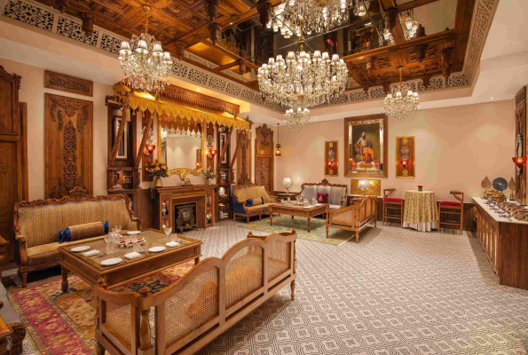 The Lounge at Noormahal Palace Hotel