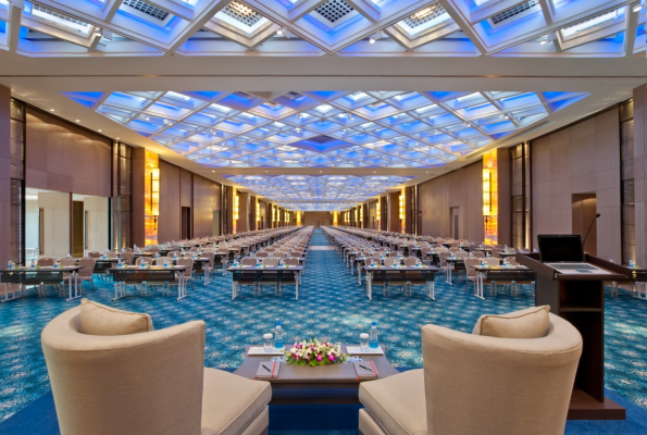 Coral & Turquoise Ball Room at The Leela Ambience Convention Hotel Delhi