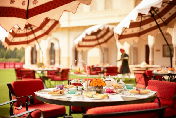 verandah cafe at Rambagh Palace