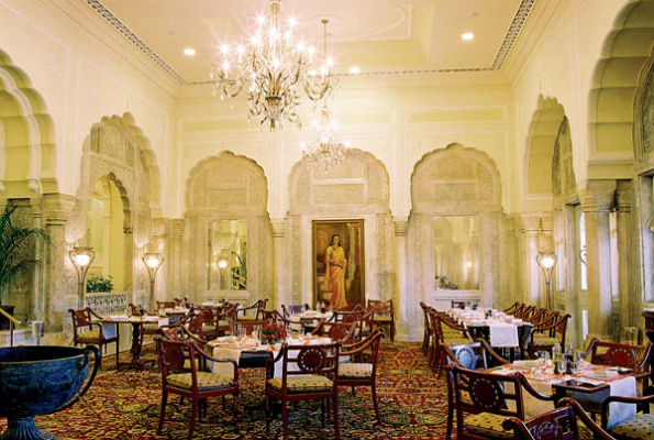 verandah cafe at Rambagh Palace