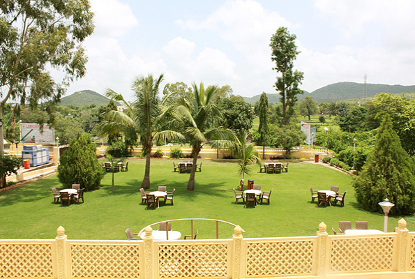 Lawn at Labhgarh Palace Resort