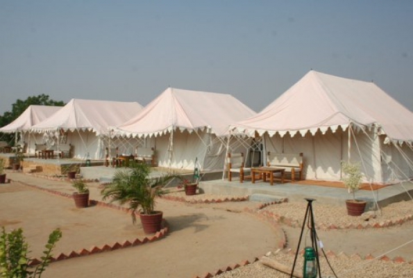 Courtyard lawn  at Hotel Rawalkot Jaisalmer