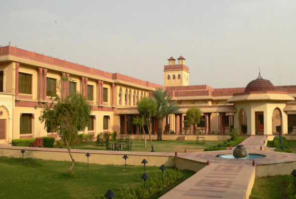 Courtyard lawn  at Hotel Rawalkot Jaisalmer