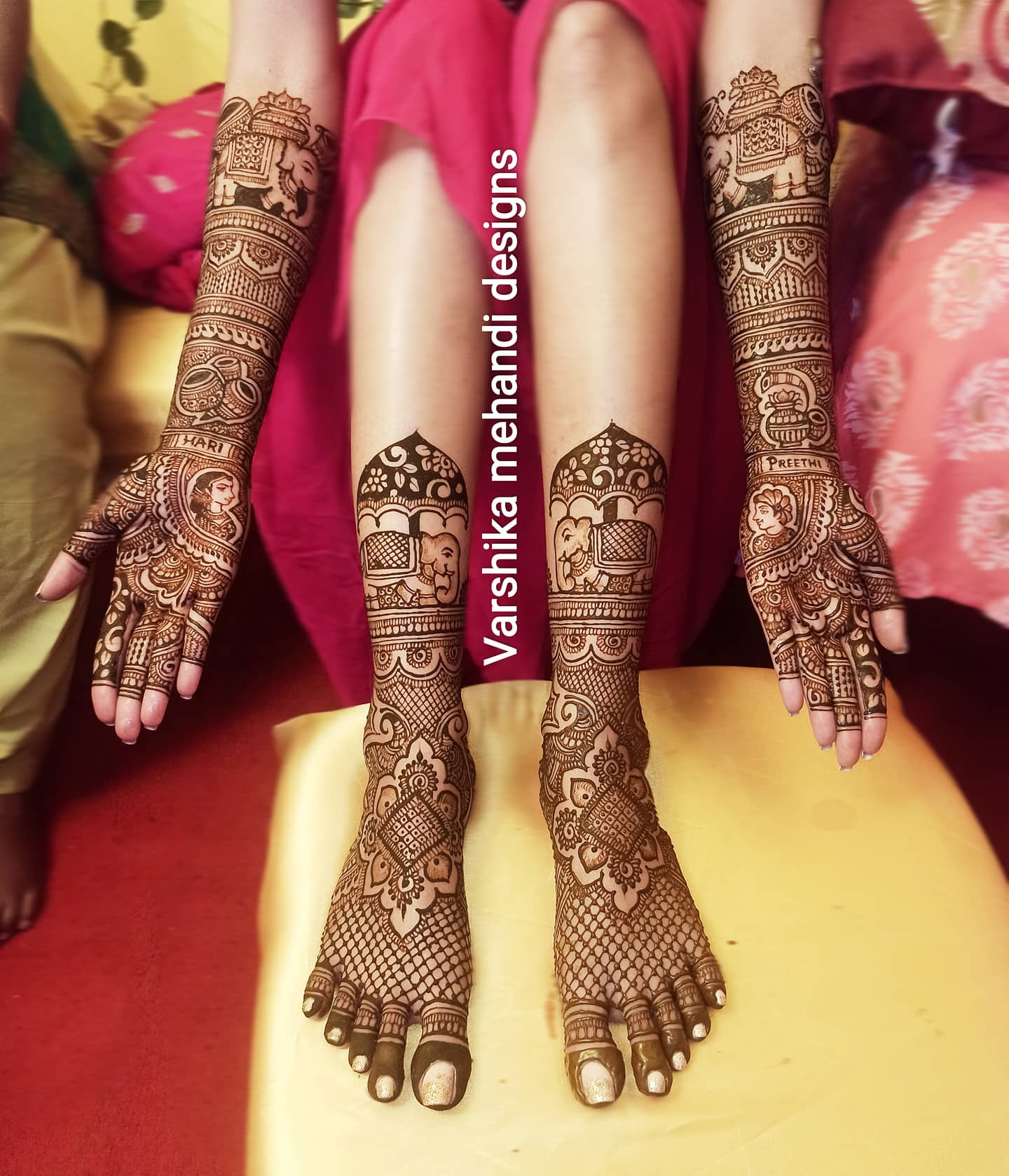 Two hands with henna tattoos mehendi designs Stock Photo by ©melanjurga  77206581