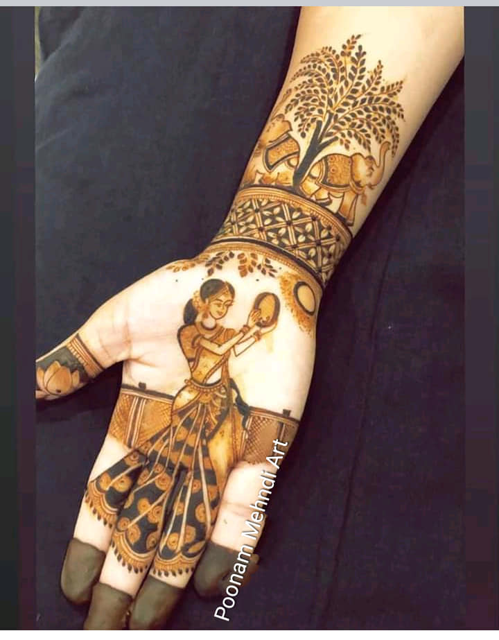 Belly Design by Poonam Henna Art | Polynesian Tattoo