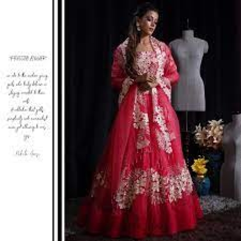 Floral Red Ladies Designer Gown at best price in Gurgaon | ID: 14426048173