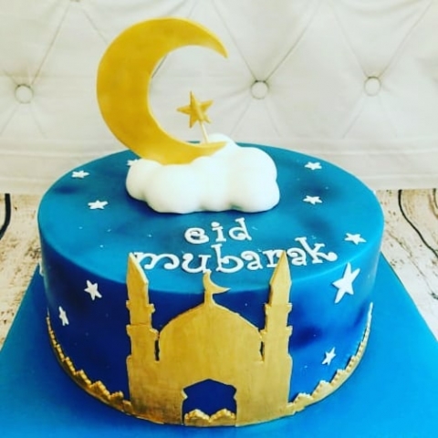 vegetarian, halal and gluten-free Eid mosque cake